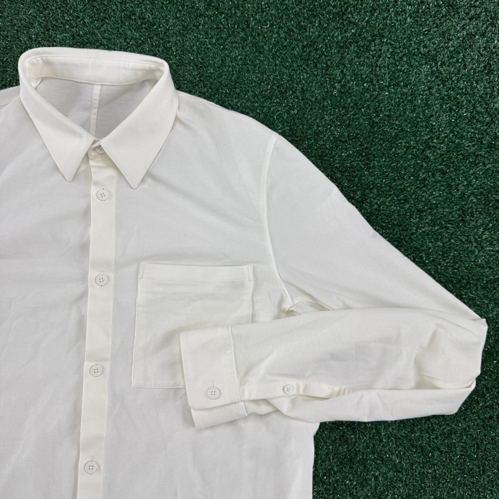 Lululemon Men's Long Sleeve Button Shirt Size Large White Vented